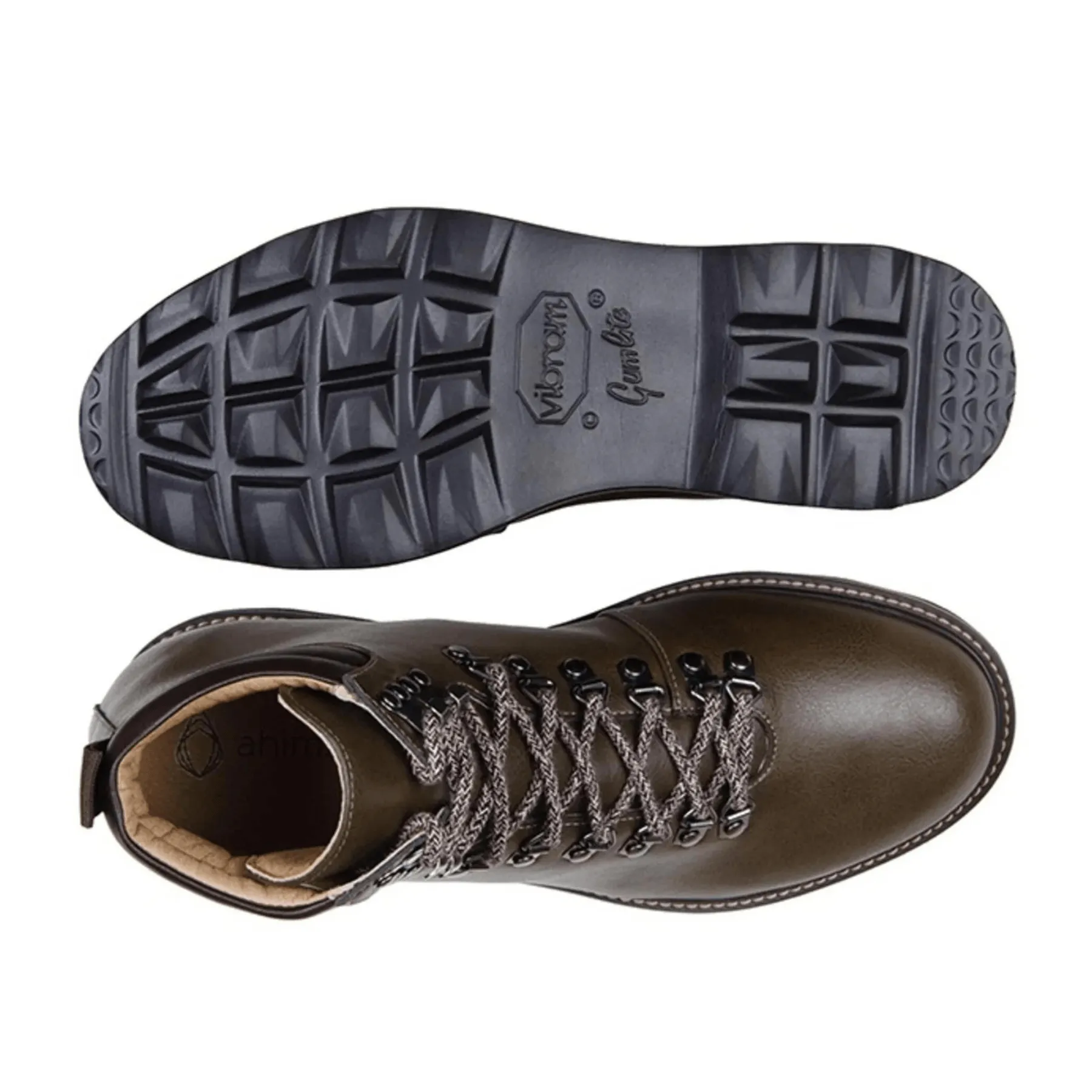 'Jeffery' Unisex Boots by Ahimsa - olive Wedge Sole Heat-resistant