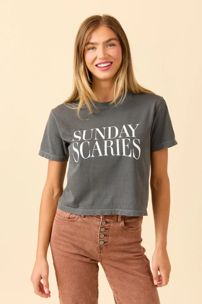 Smart Layering Slim Waistband Sunday Scaries Dark Grey Boxy Graphic Tee SALE