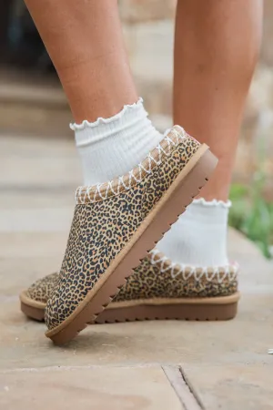 Sydney Leopard Short Slip-On Booties SALE Rough Ground