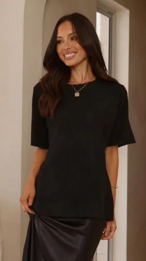 Quick Fit Cozy Weekend Tahlia Knit Top - Black