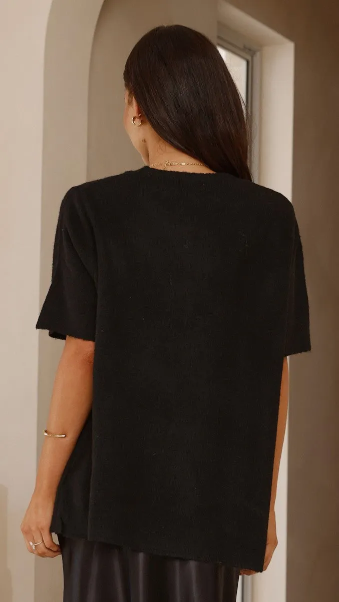 Tahlia Knit Top - Black Cozy Design Transitional Wear