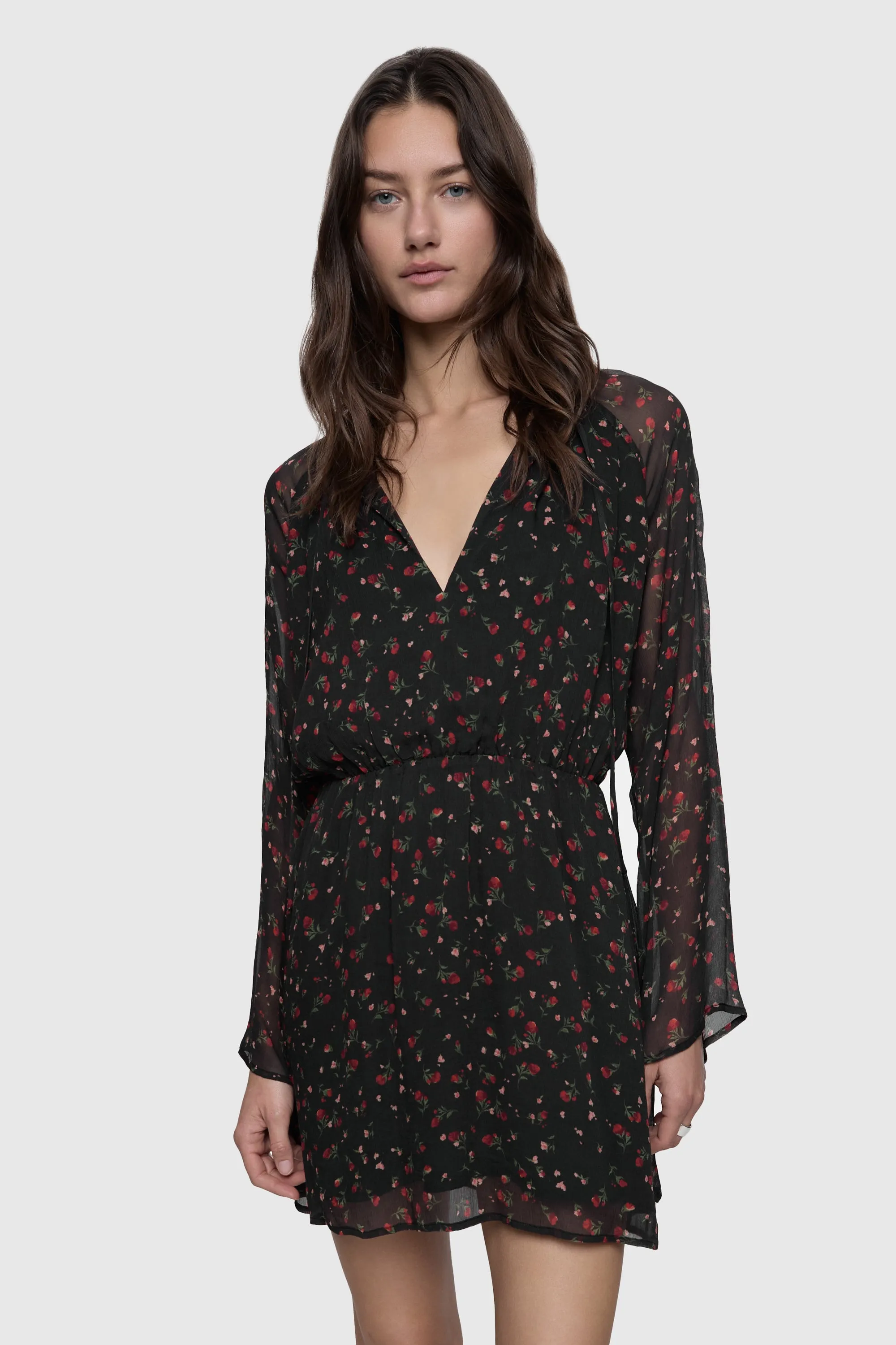 Tamara Long Sleeve V Neck Dress Relaxed Vibe