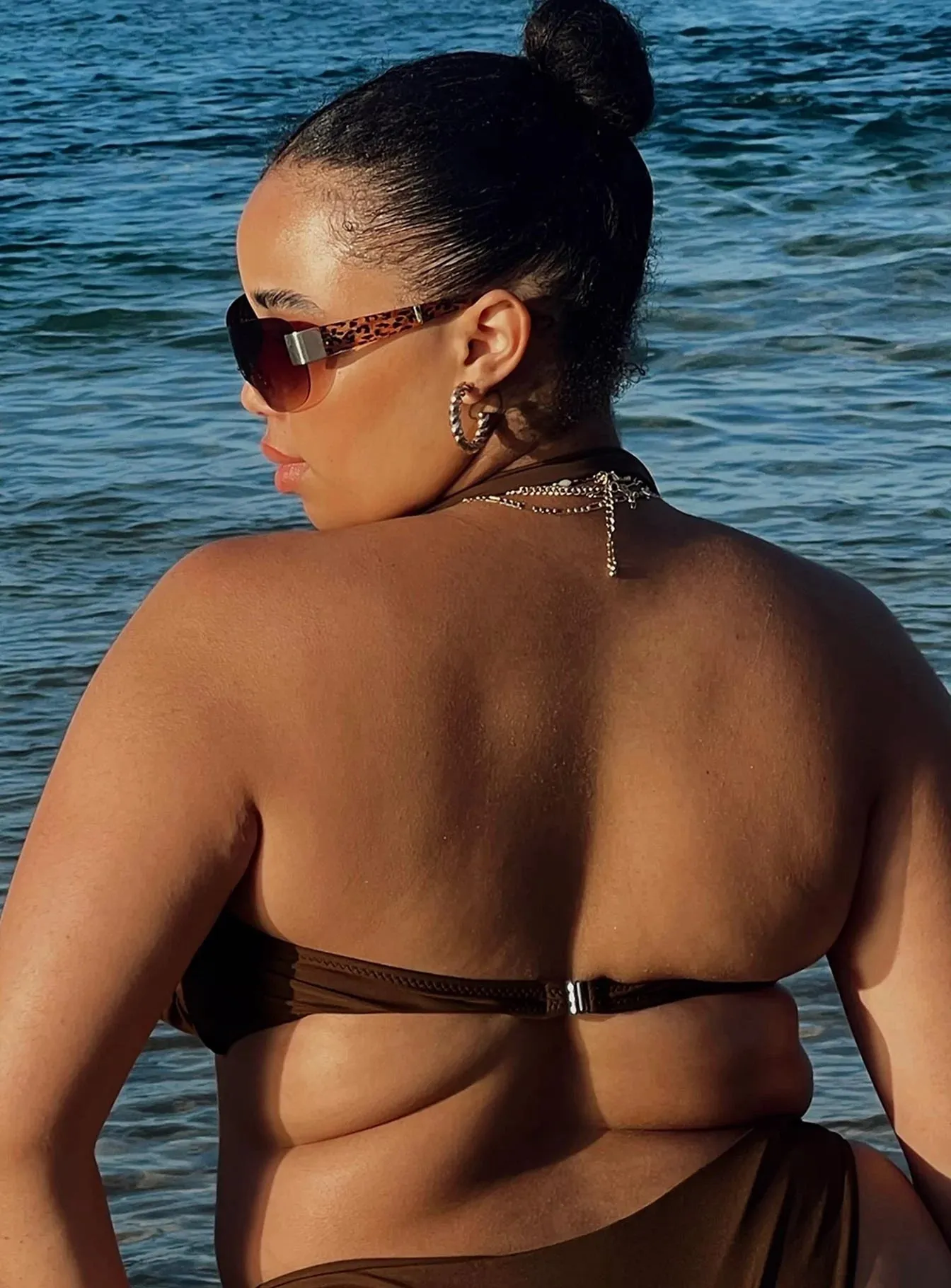 Anti Pilling Technology Olivia Bikini Top Brown Curve