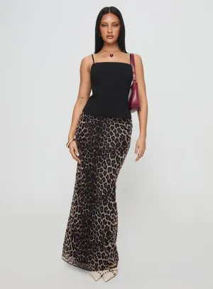 Ergo Maxi Skirt Leopard Refined Sophistication Statement Color