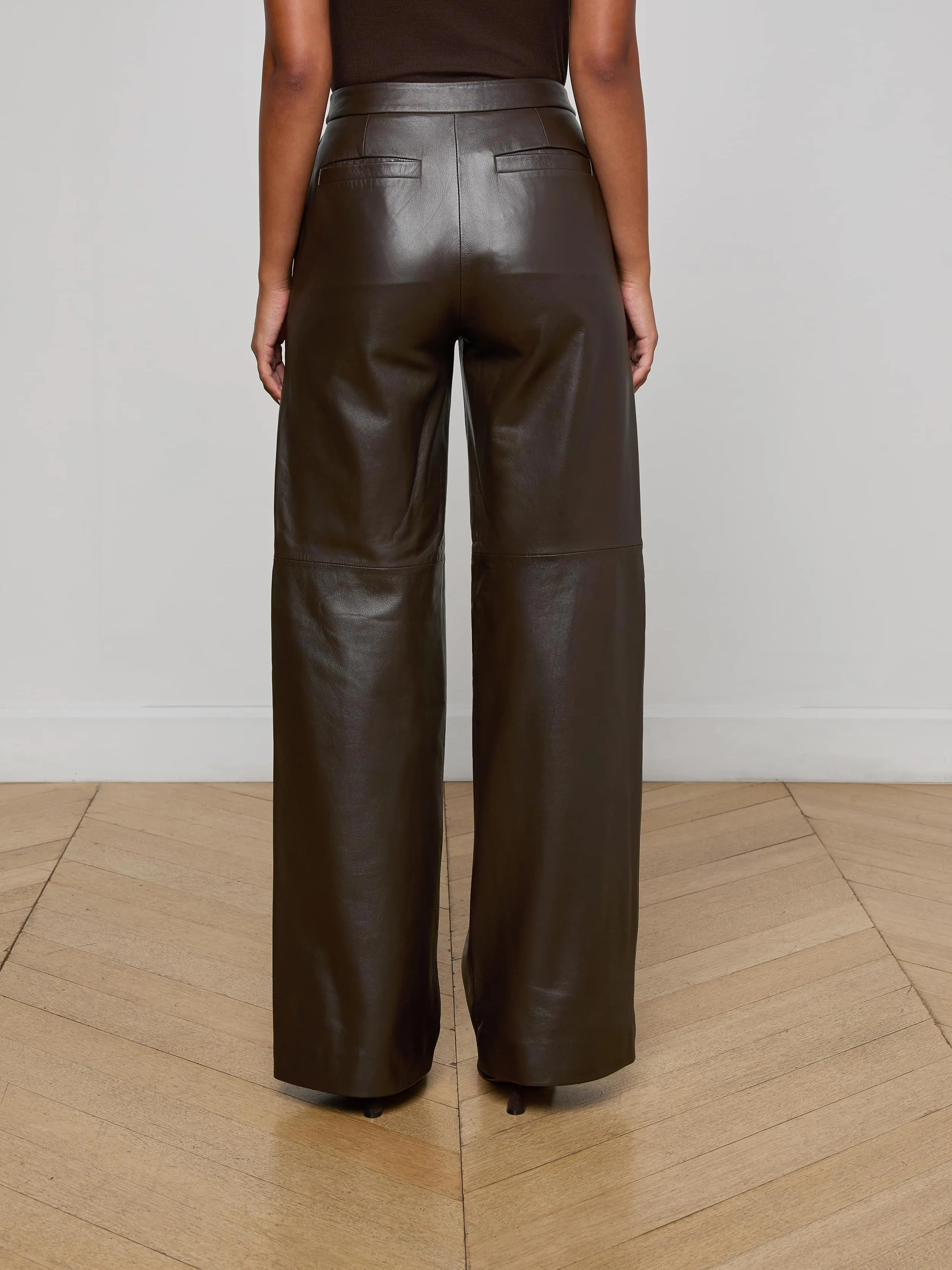 Frayed hem Livvy Leather Trouser