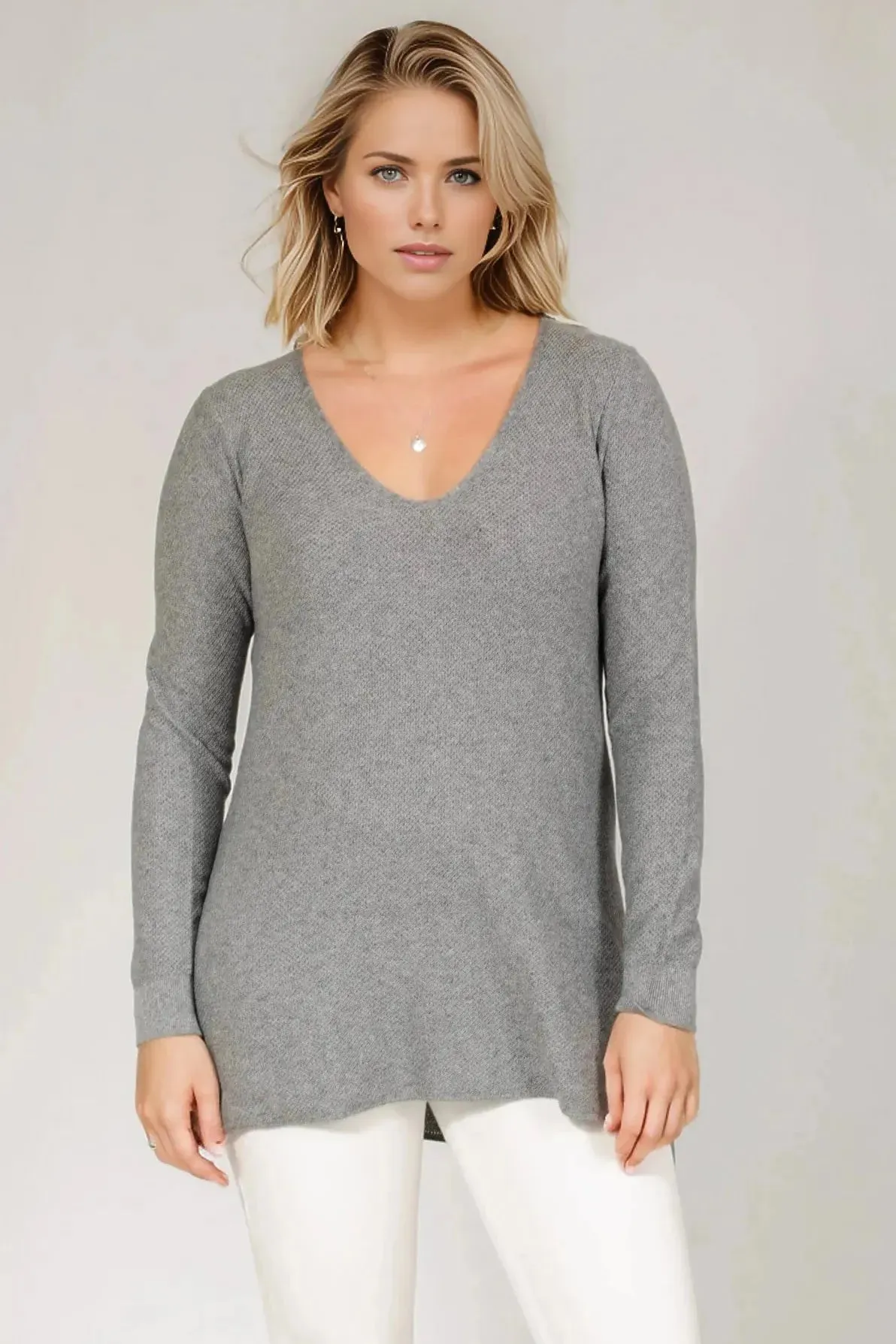 Odor Resistant Treatment Textured Knit V Neck Jumper