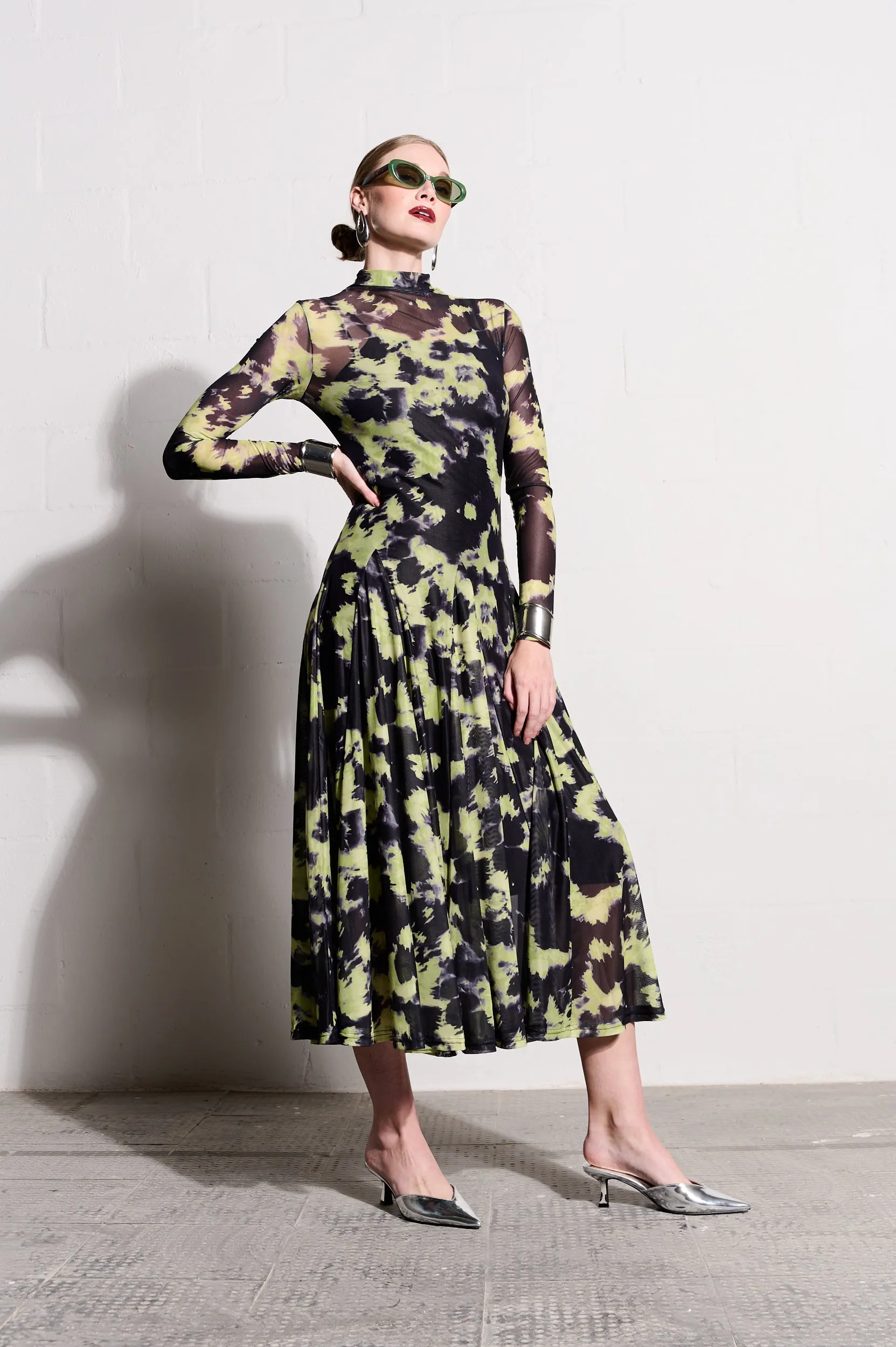 Seasonal Must-Have The Mesh Dress in Lime Acid