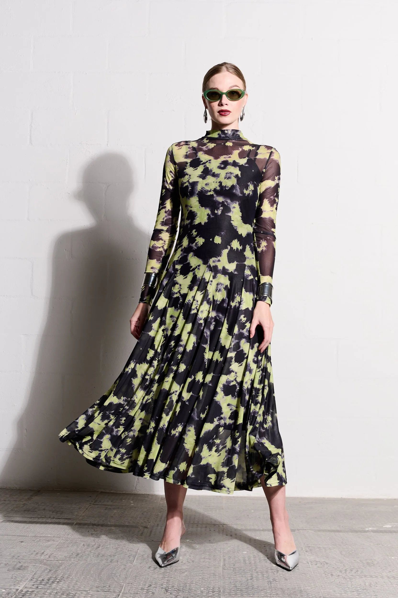 The Mesh Dress in Lime Acid Elegant Vibe