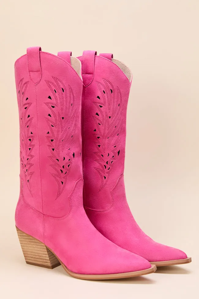 The Perfect Pink Cutout Cowboy Boots Just Classically Cassidy X Pink Lily Nude Soft Synthetic Upper