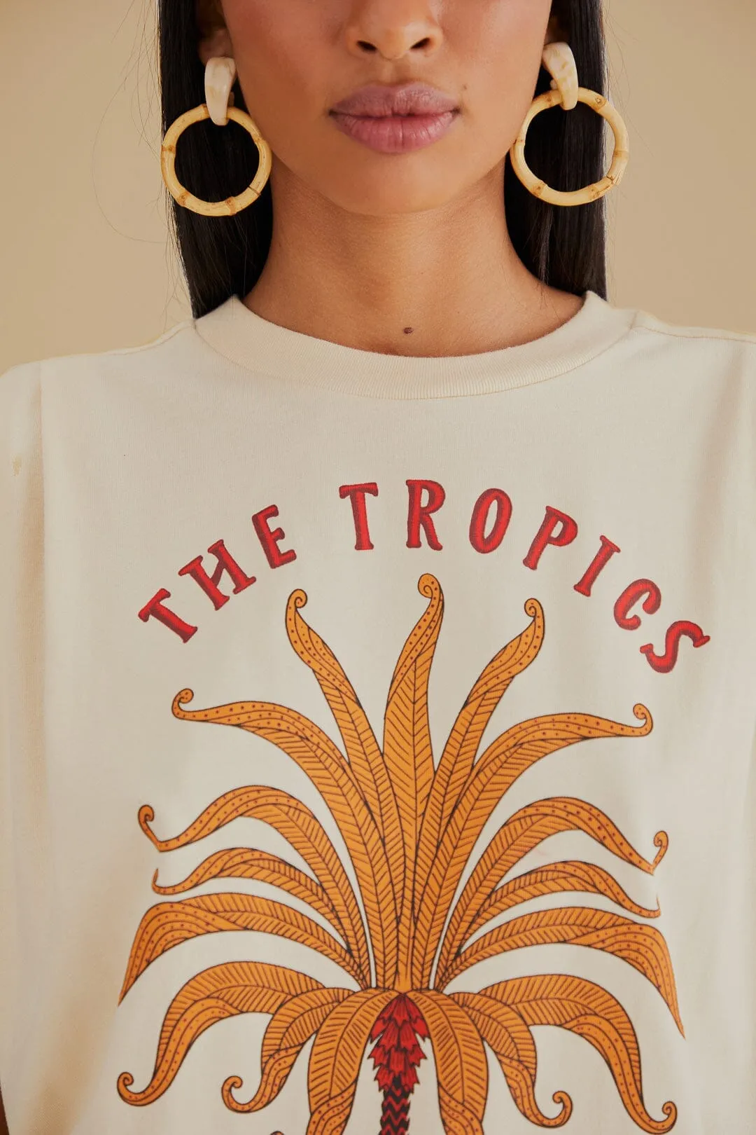 The Tropics Pleat Organic Cotton T-Shirt Perfect for Travel Hygroscopic Fiber