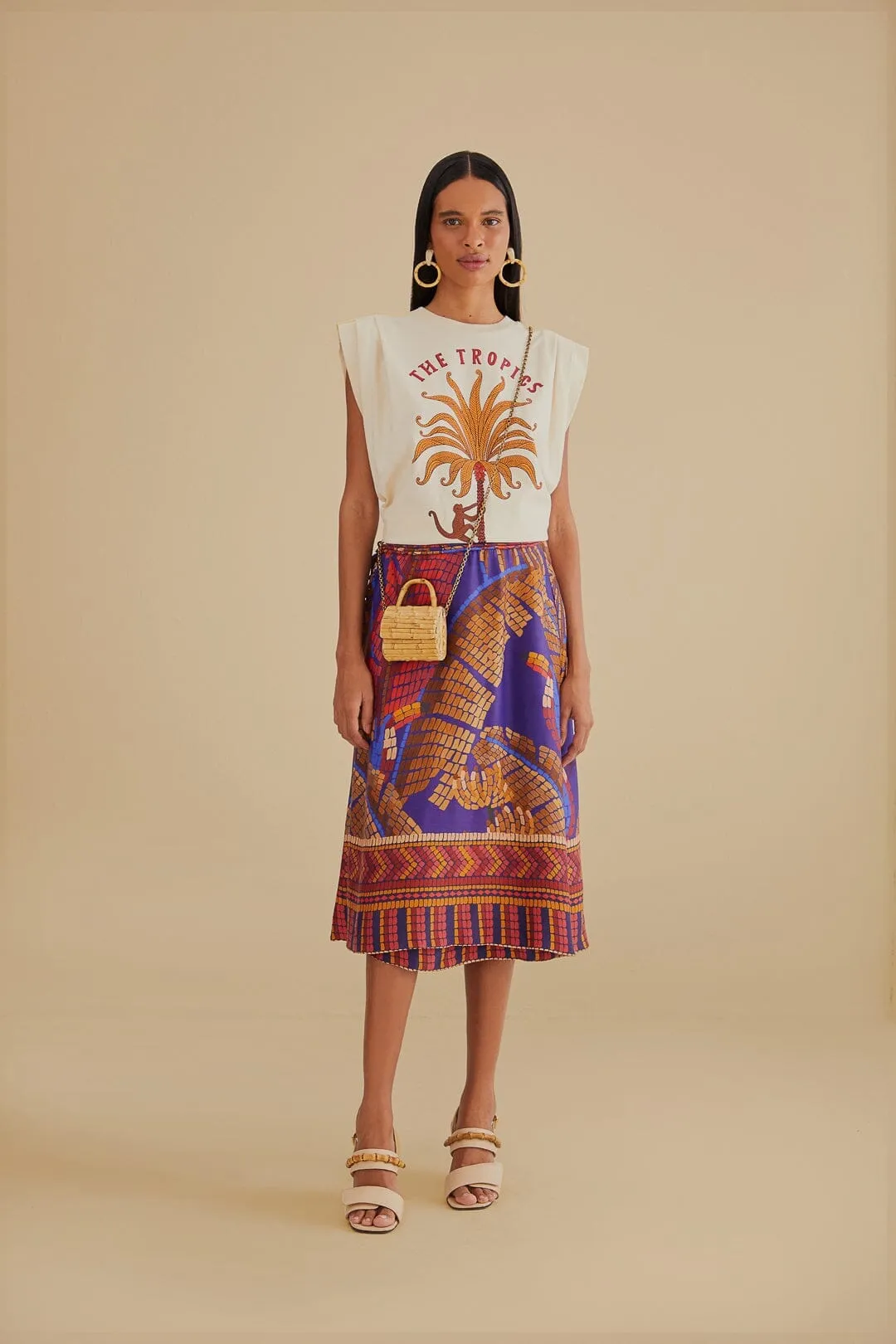 The Tropics Pleat Organic Cotton T-Shirt Perfect For Relaxing Bohemian freedom