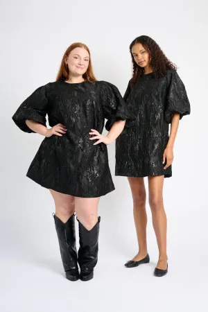 The XO Mini Dress in Black Refined Line