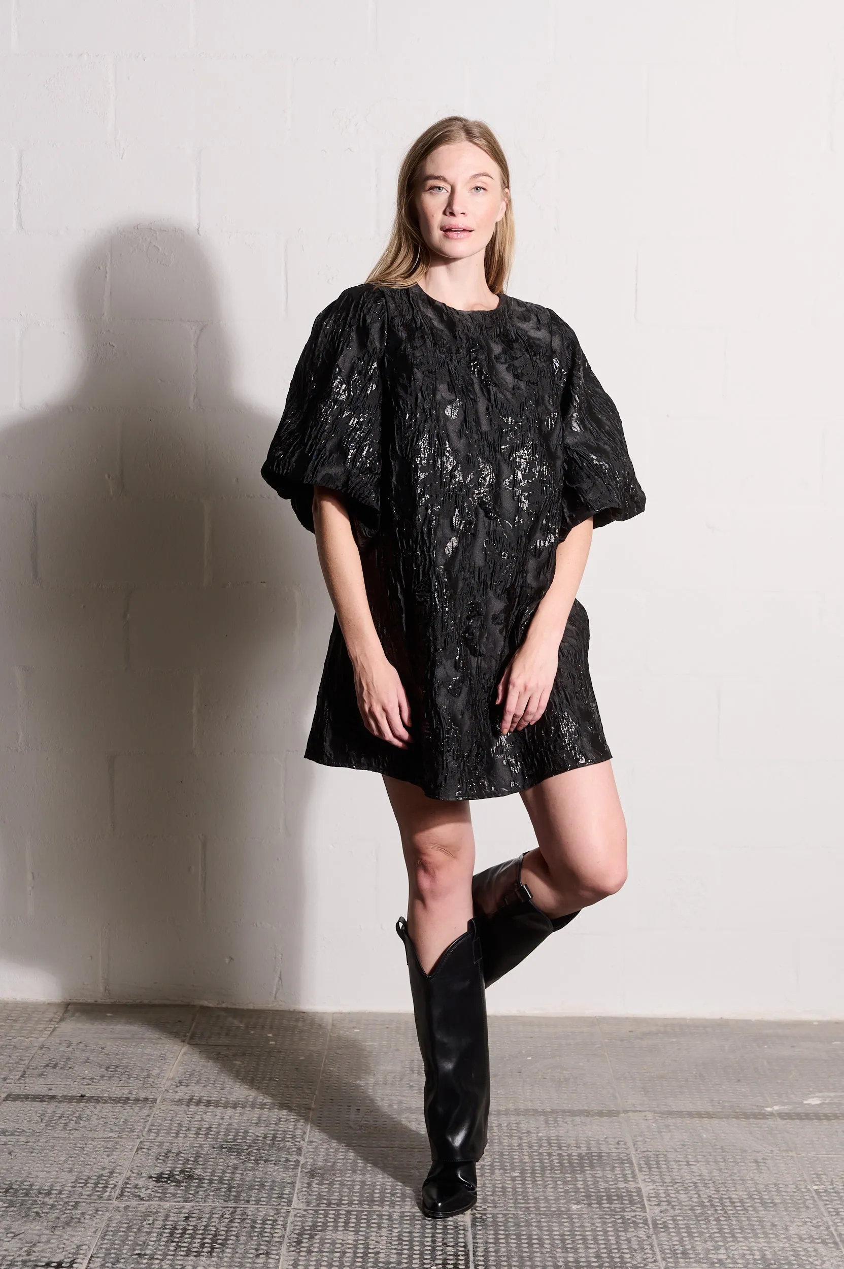 The XO Mini Dress in Black Relaxed Waist Fit