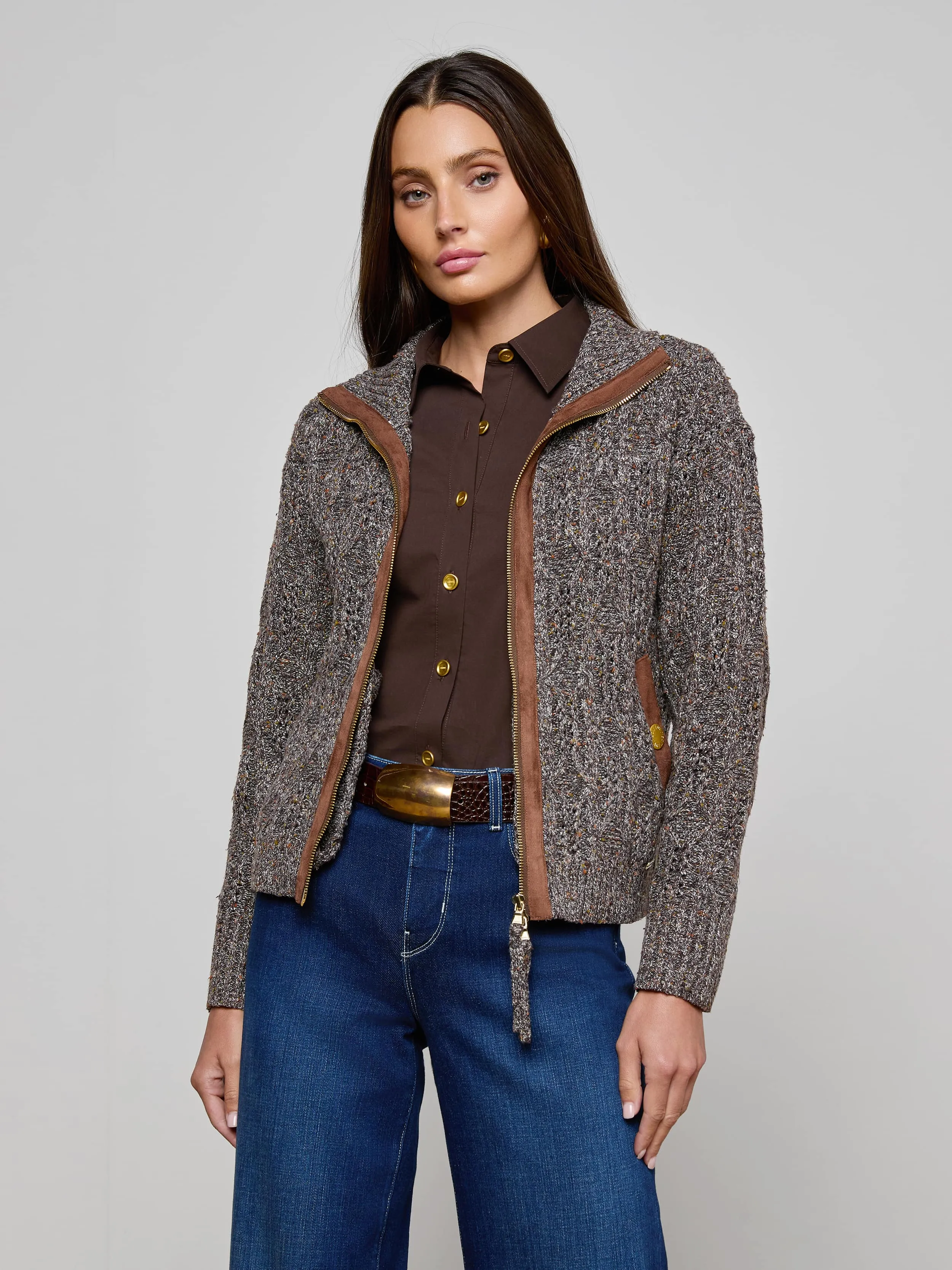 Shiloh Cable Knit Cardigan Recycled Textile Anti Pilling Surface Treatment