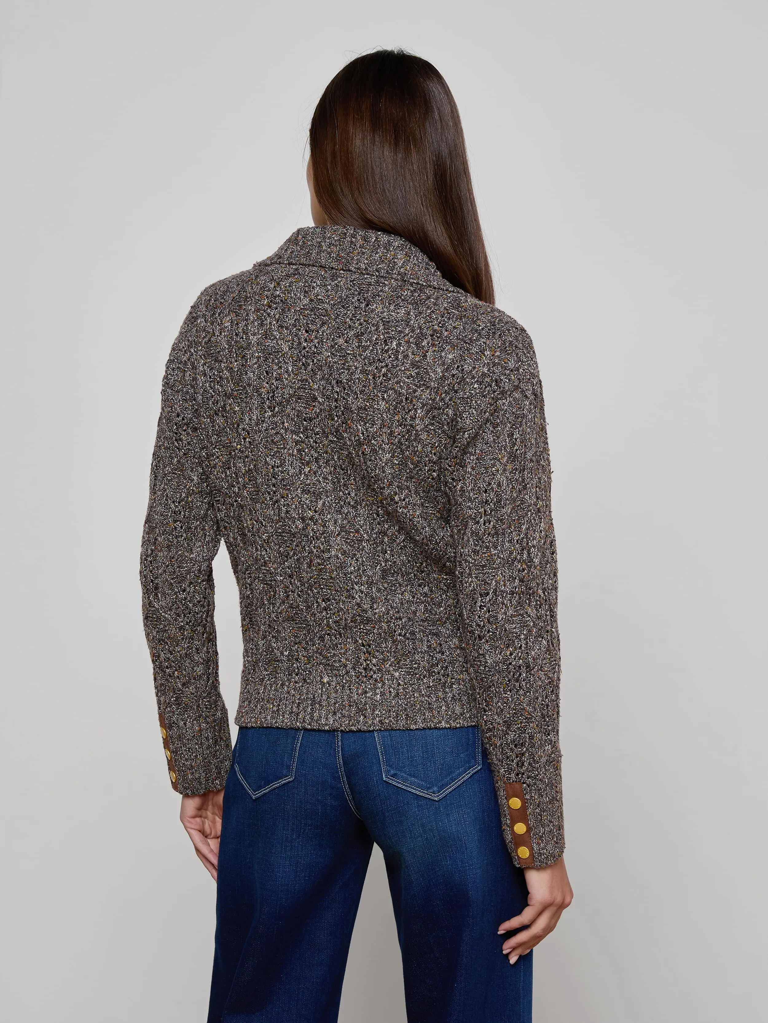 ConvertibleCollar ErgonomicFit Shiloh Cable Knit Cardigan