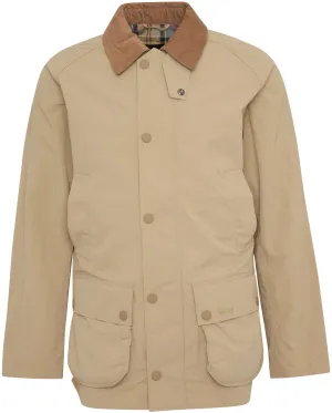 ID25103-Barbour Stone Showerproof Ashby Jacket Mid Length Cut Hypoallergenic Fiber Filling