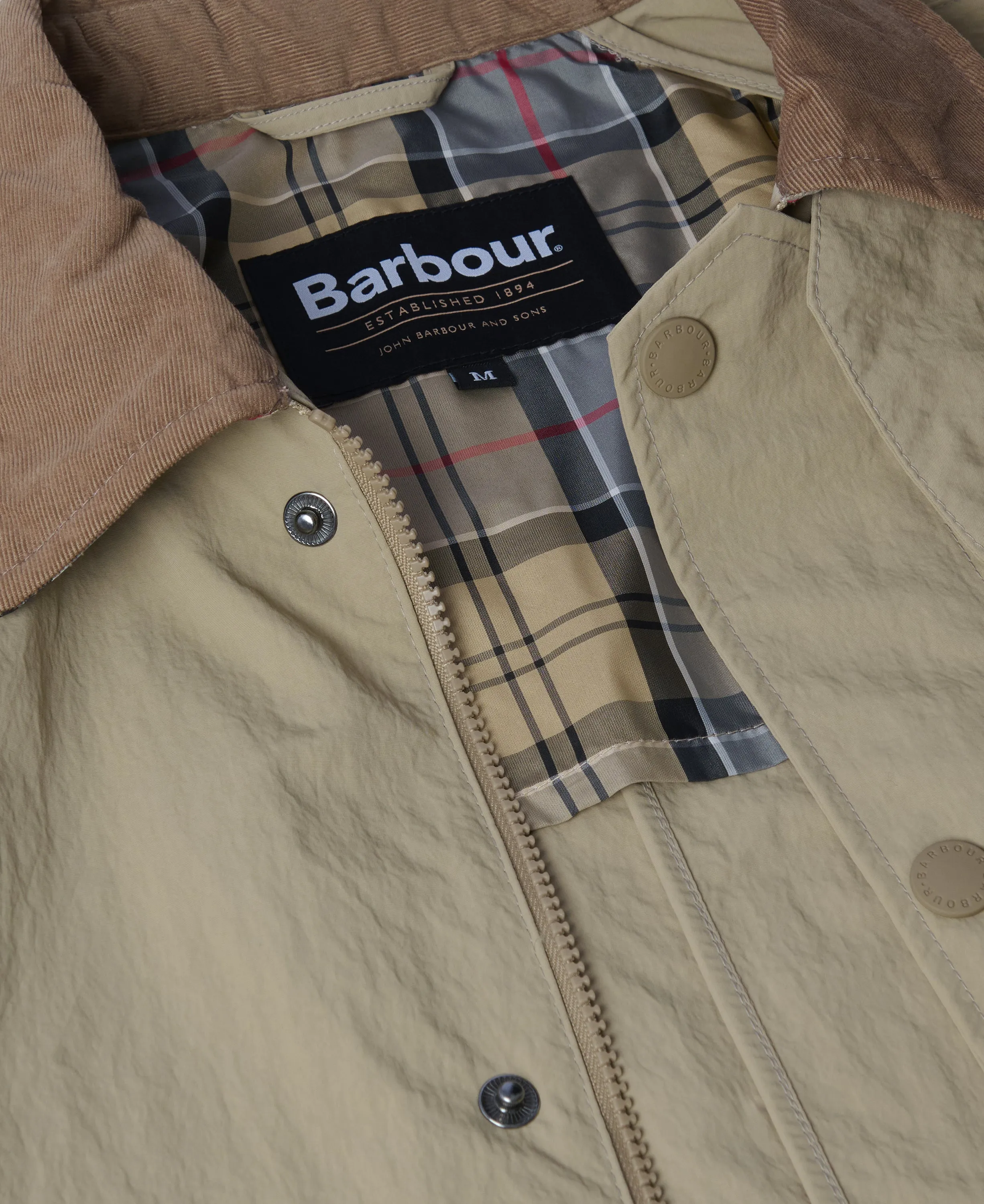 ID25103-Barbour Stone Showerproof Ashby Jacket Utility Inspired Look