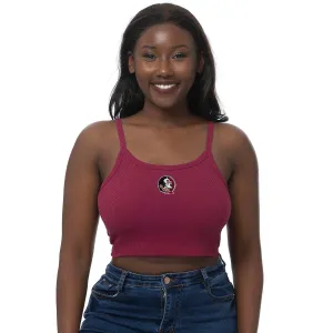 Fire resistant ZooZatz Women's Seminole Logo Ribbed Crop Cami Tank - Garnet