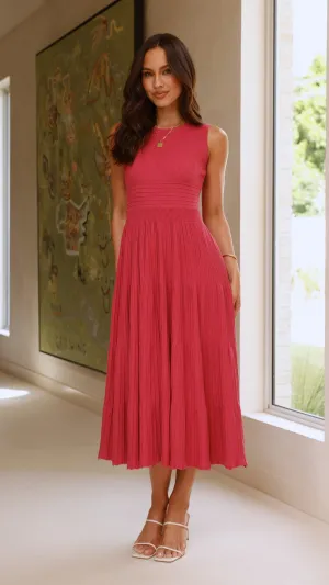 Kaida Midi Dress - Berry City Ready