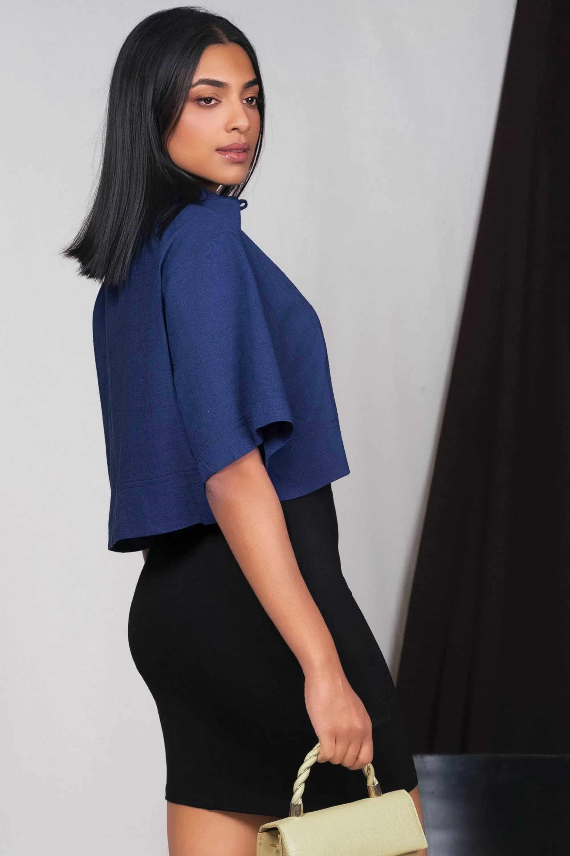 Tie Up Cropped Shirt Cold Wash Optimized Relaxed Layers