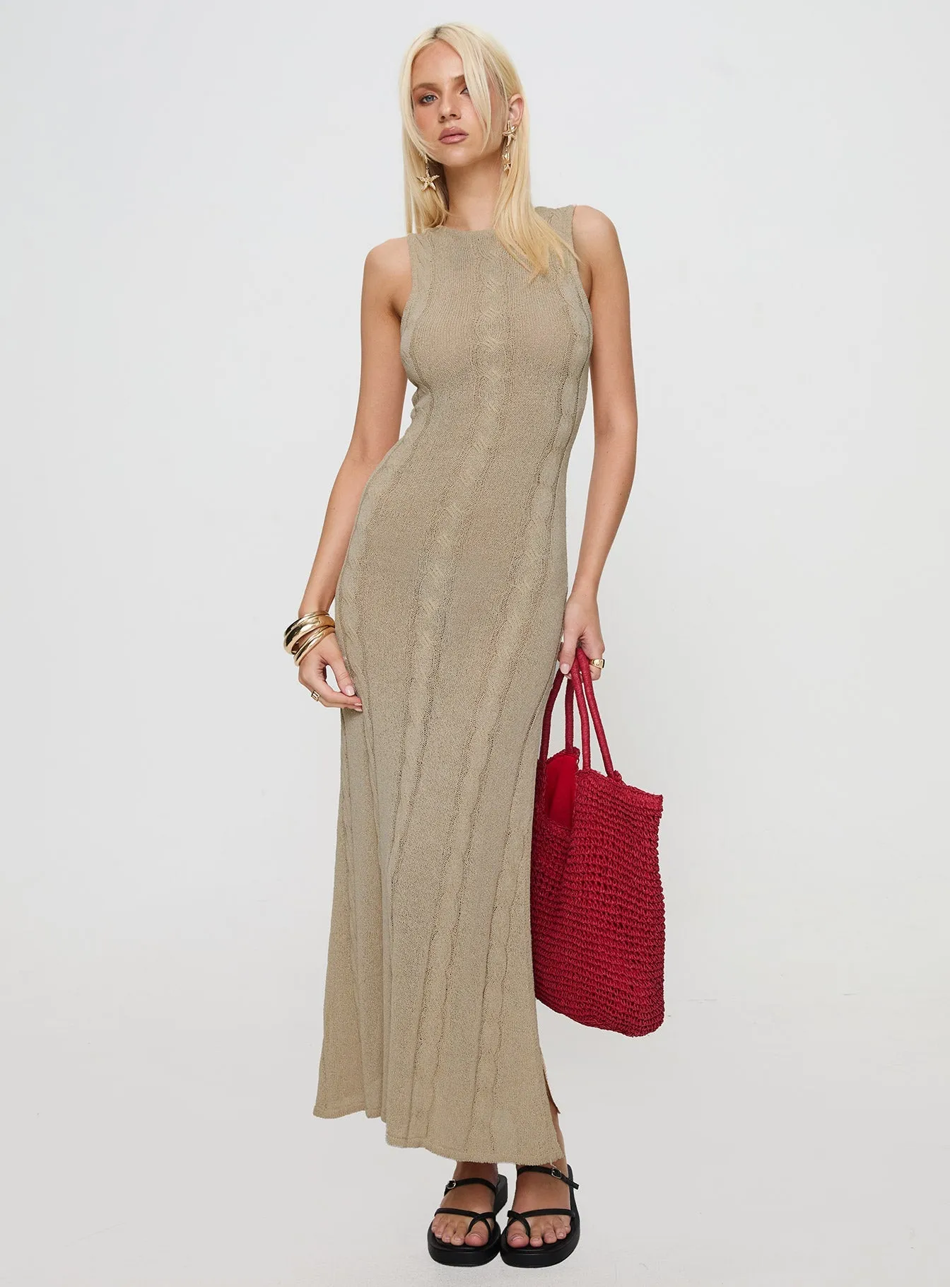 Tijuana Maxi Dress Cream Beadwork