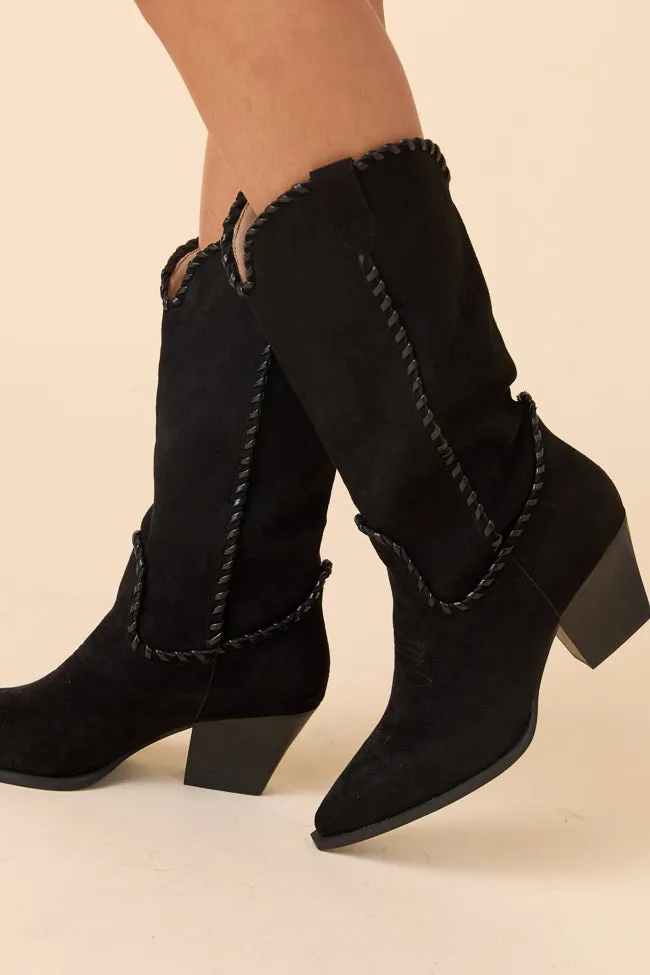 Traction Sole Tilley Black Whipstitch Cowboy Boots