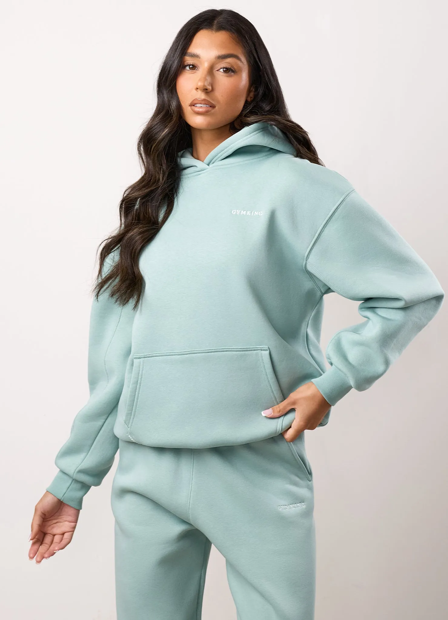 Plus Fit Gym King 365 Relaxed Fit Hood - Green Mist