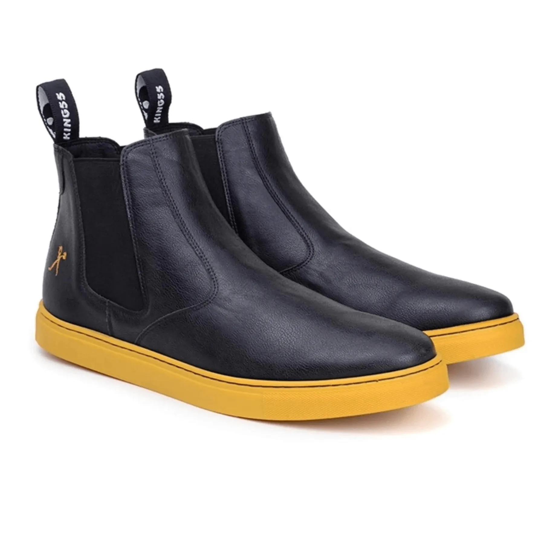 'Tokio' chelsea boot by King 55 - black with yellow outsole Silent Glam Hard Terrain
