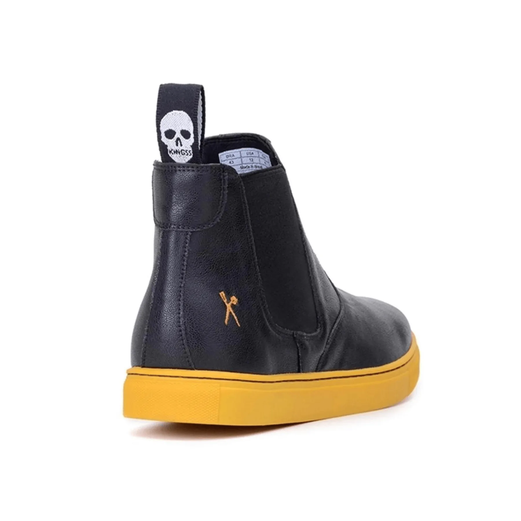 'Tokio' chelsea boot by King 55 - black with yellow outsole Impact absorption