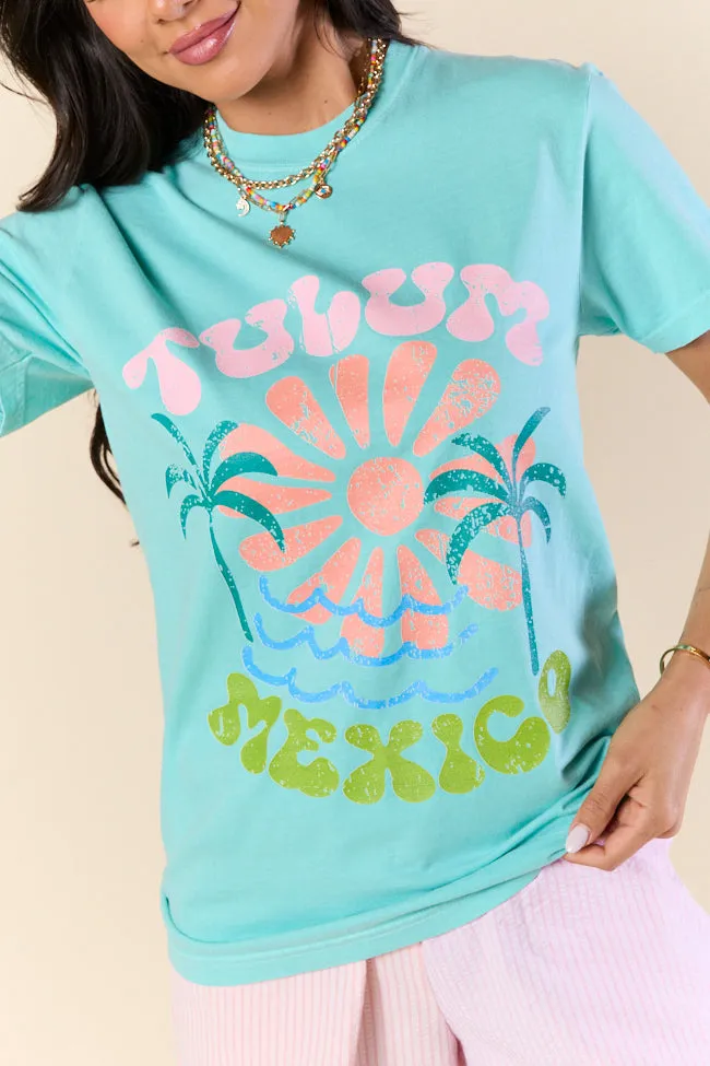 Tulum Mexico Mint Graphic Tee Seasonal Comfort Style