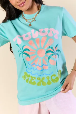 LayeringFriendly Tulum Mexico Mint Graphic Tee