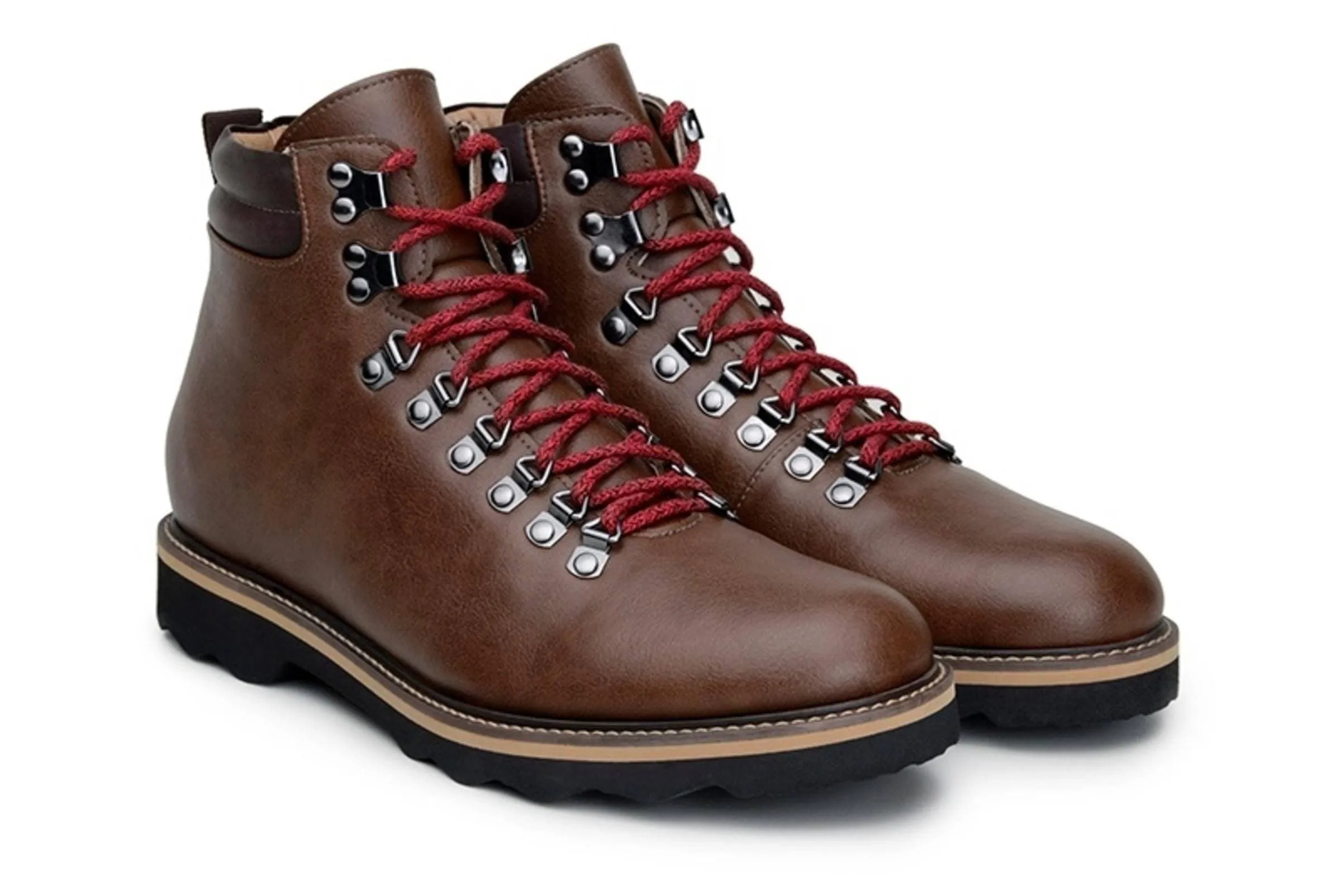 'Jeffery' Unisex Boots by Ahimsa - cognac Fur Trim Grippy Outsole Rainy Day Commuter