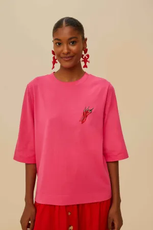 Pink Spicy Pepper Organic Cotton T-Shirt EasyCare Fabric mix and match