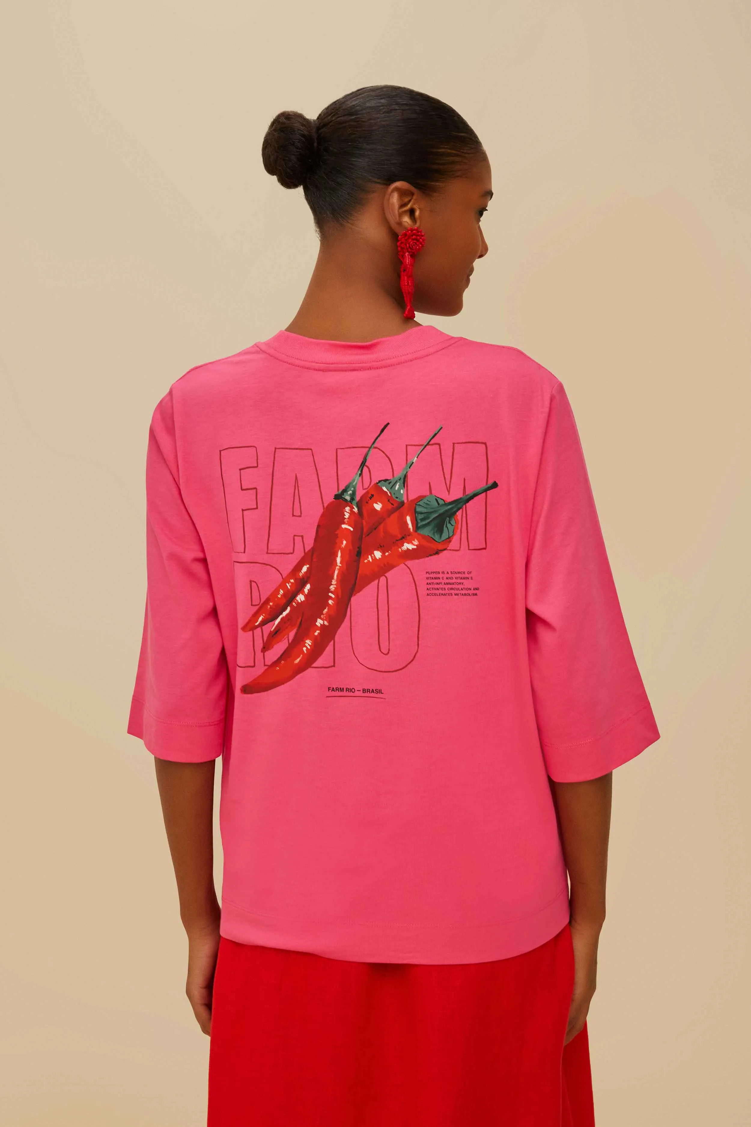 Pink Spicy Pepper Organic Cotton T-Shirt Fashion Layering Stylish piece