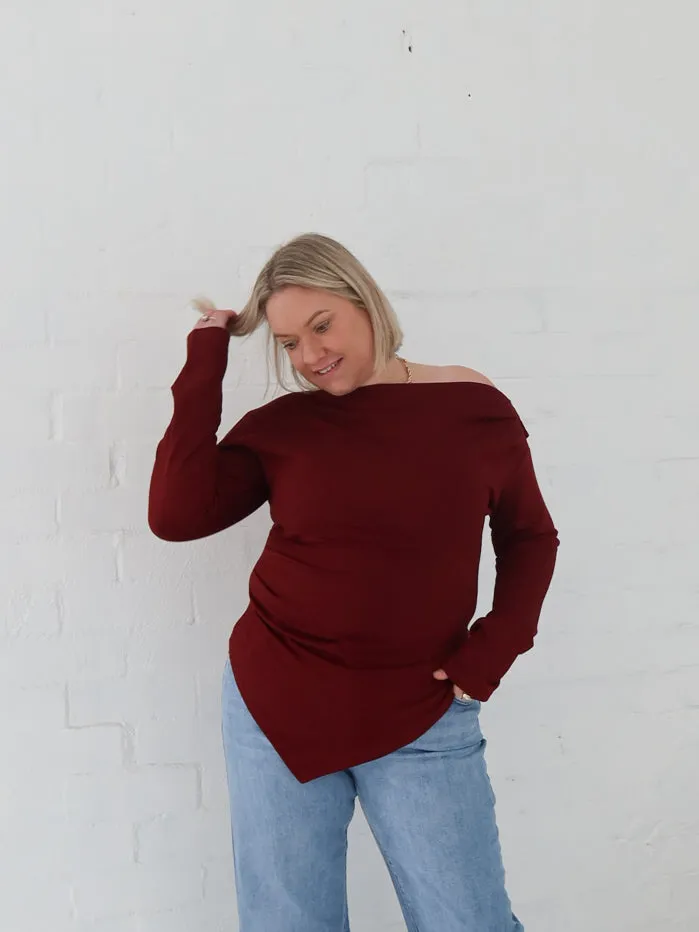 Reid Top - Burgundy Stain Resistant