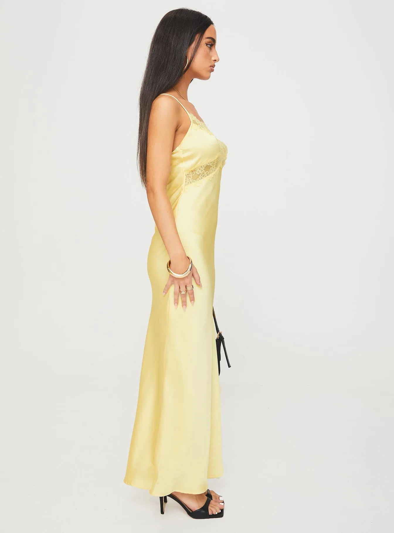 Treasure Bias Cut Maxi Dress Lemon Blush Glow