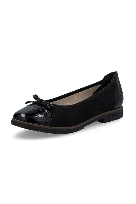Rieker Ladies Shoes 45358-00 black pump Clear Glow Leather