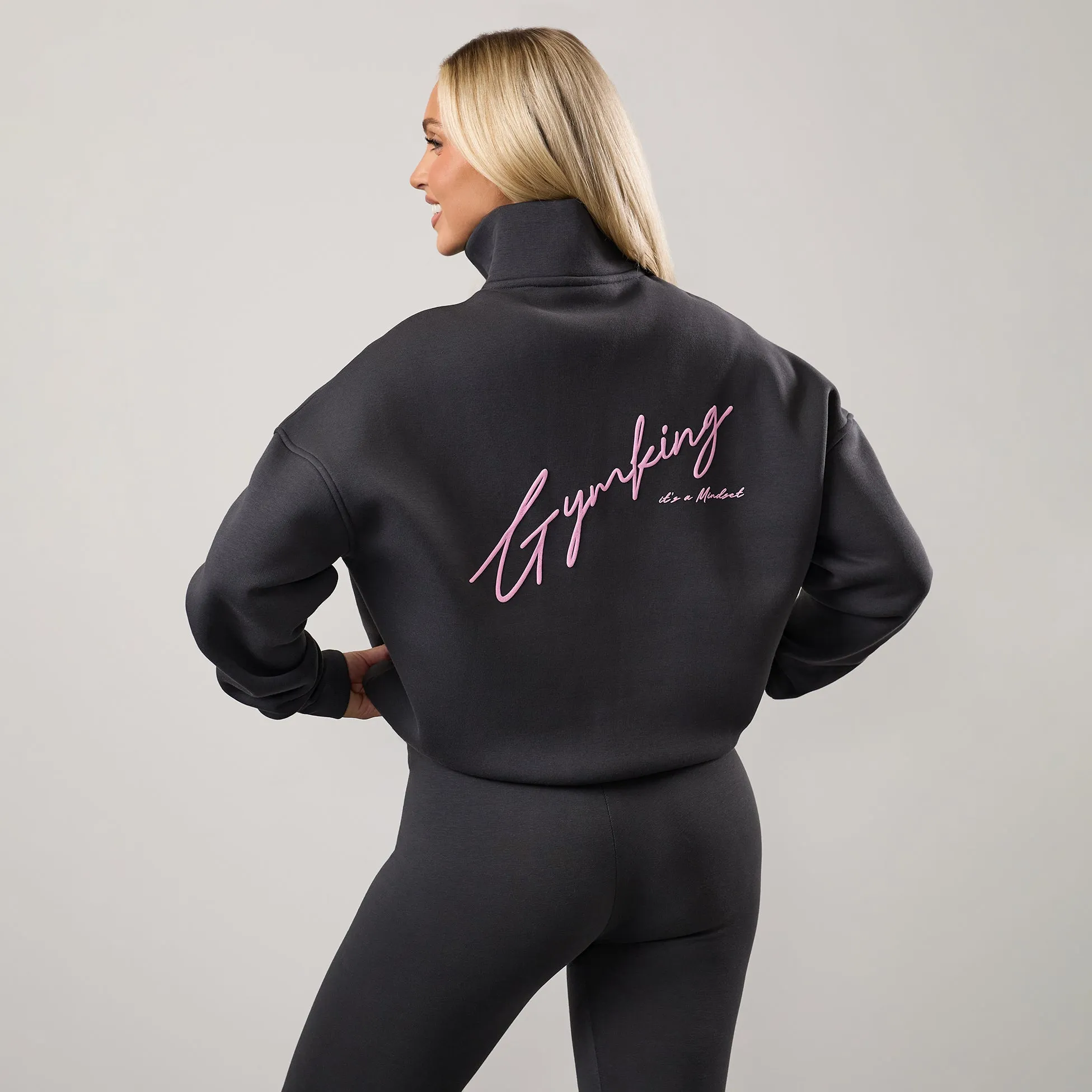 Zippered Pocket Gym King Script Mindset Funnel - Dark Pewter