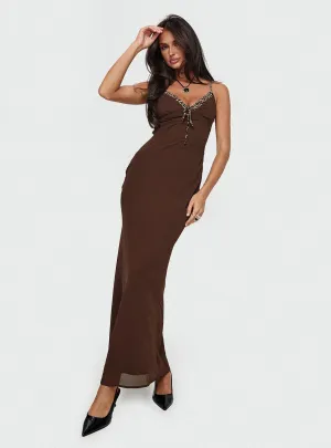 Moorey Maxi Dress Brown All Season