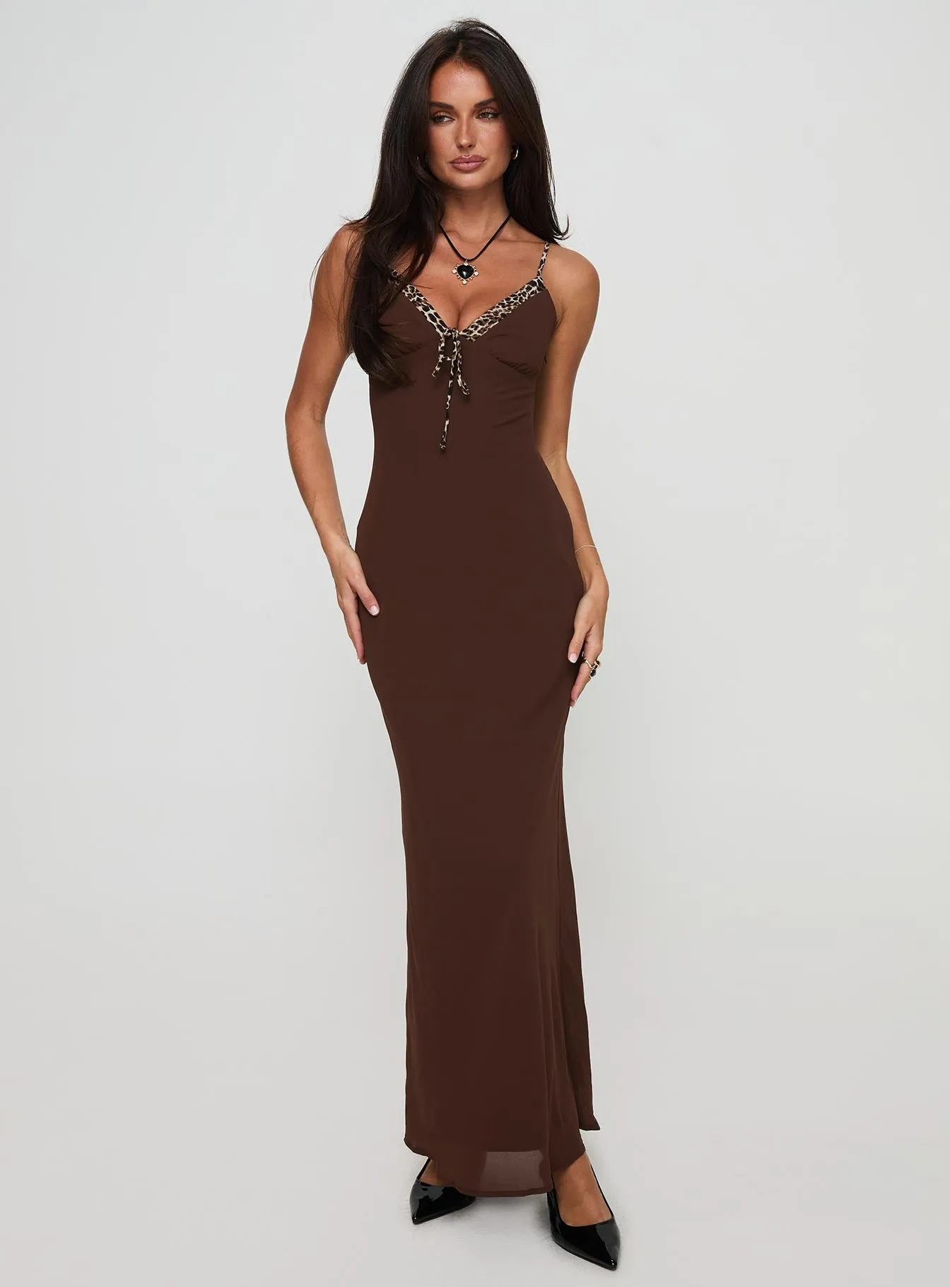 DurableStitching Floor-Length Moorey Maxi Dress Brown