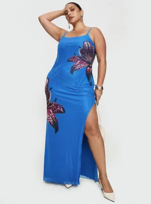 Vacation Outfit Bespoke Maxi Dress Blue Curve