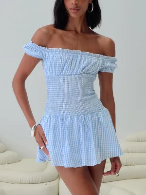 Refined Simplicity Count My Blessings Playsuit Blue Check