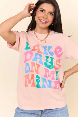 Modern Fit Trendy All-Day Lake Days On My Mind Orange Graphic Tee