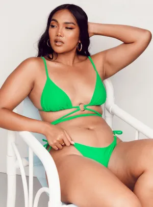 Bella Bikini Top Neon Green No Ride Up Design