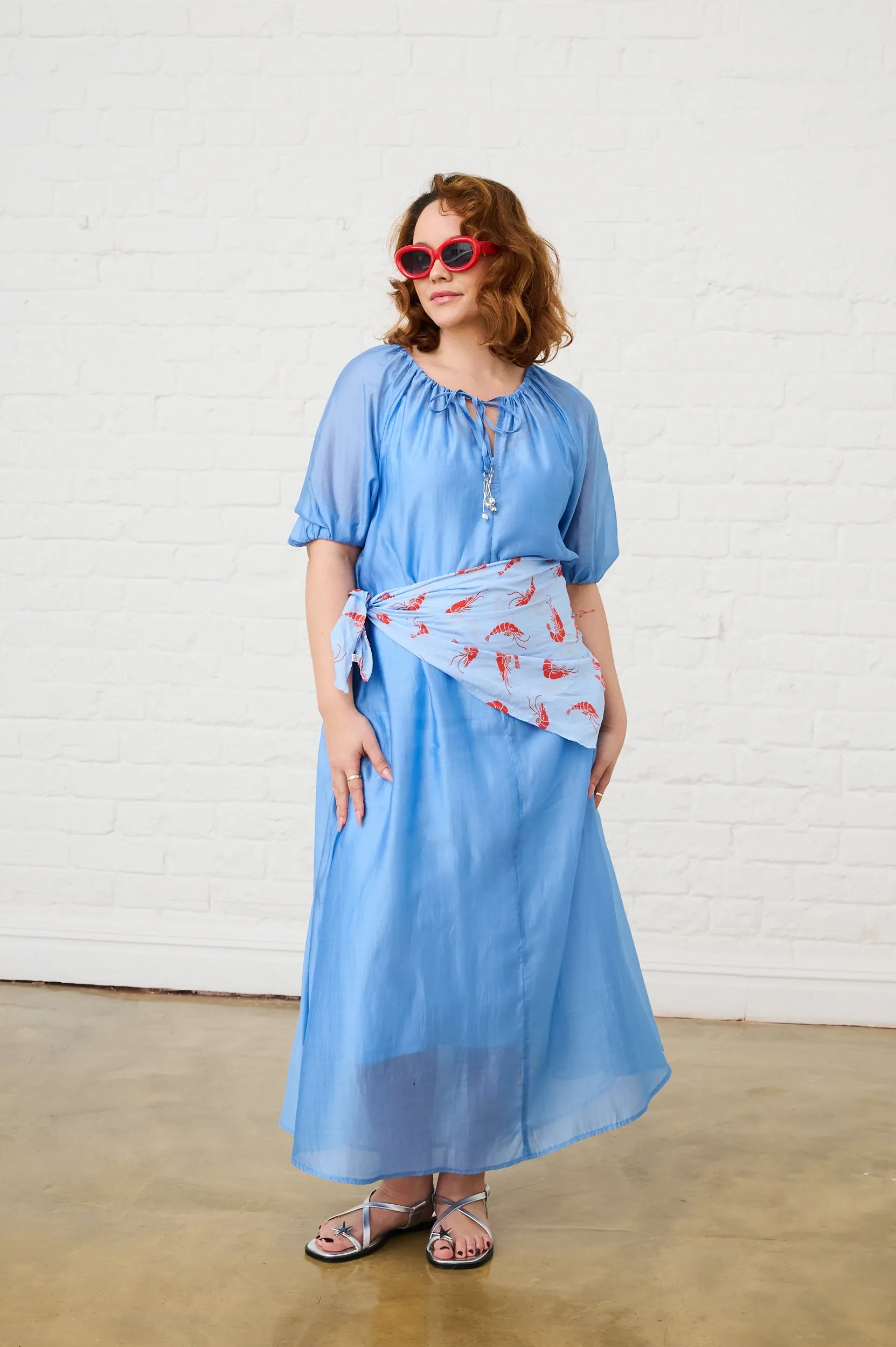 Charming Style Movement Ready The Maxi Flow Tunic in Ice Blue