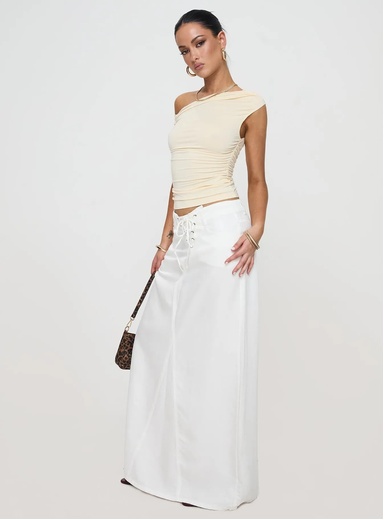Palmer Midi Skirt Porcelain Adjustable Closure