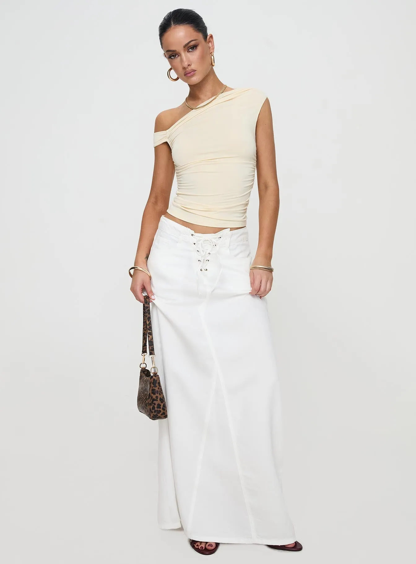 Bold Mood Breezy Mood Palmer Midi Skirt Porcelain