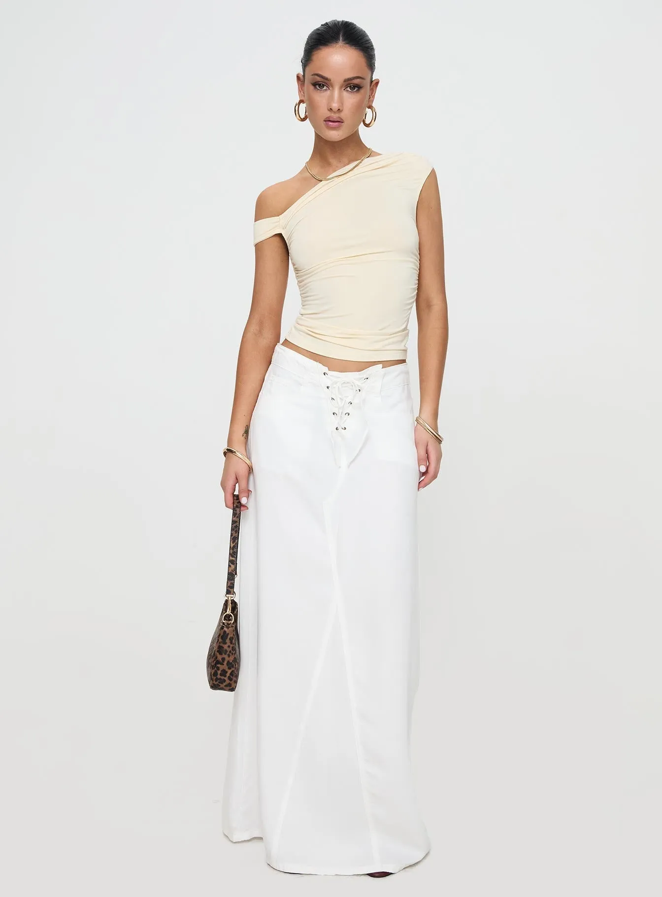 Palmer Midi Skirt Porcelain Layered Style