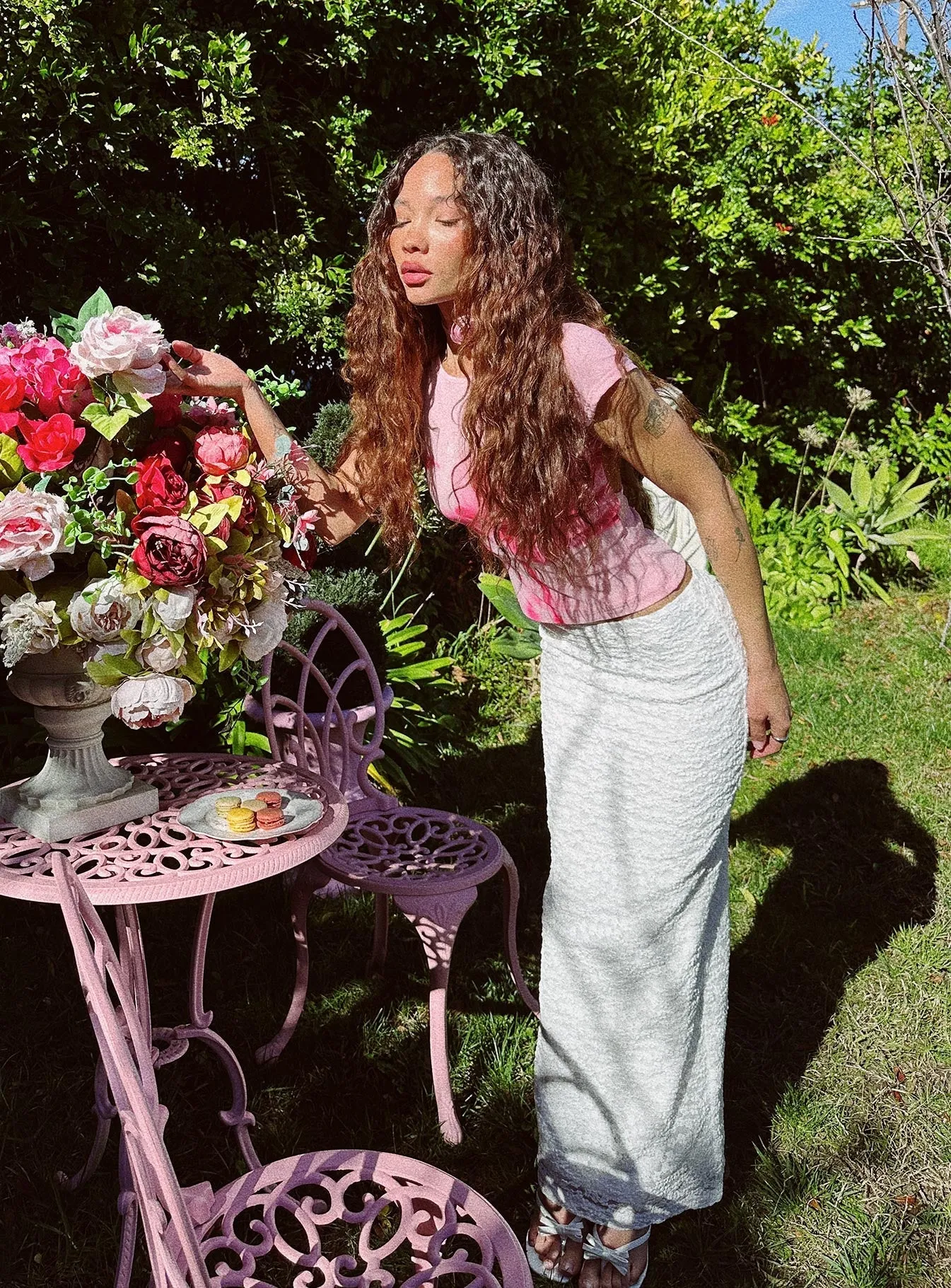 Venices Maxi Skirt Cream Erasable Crease Trend Ready