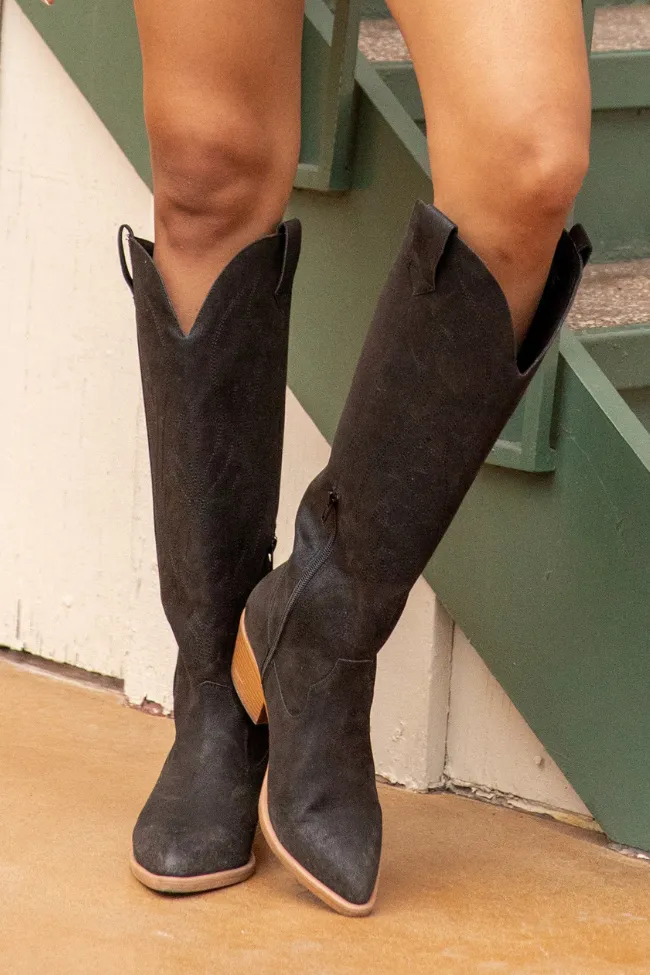 Shania Black Cowboy Boots SALE Slip Resistant City Walking